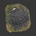 Natural Garden Miniature Design With Black Soil Moss Small Stones Green Grass And Twigs