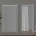 White Folding And Curtain Doors Interior With Light Brown Wall Wooden Floor Green Plant Decorations