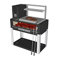 Juicy Grilled Steaks On Electric Grill With Red Heating Elements And Char Marks