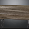 Simple Wooden Bench With Striped Design And Metal Legs For Indoor Use