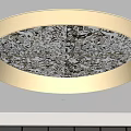 Elegant Circular Ceiling Design With Textured Wave Pattern And Light Frame