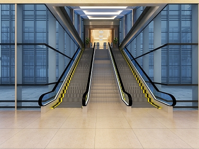 escalator indoor escalator elevator rolling elevator 3d model