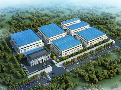 Modern Factory Building Factory Building 3d model