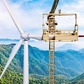 Installation of modern wind power generator 3d model