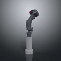 Handheld Gimbal 3D Model With Gray White Body And Red Indicator Light