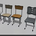 Various Design Office Chairs With Wooden White Gray Seats And Wheels