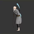 Wise Old Man Old Man Ancient Old Man Ancient Wise Warlock Taoist priest wizard mage 3d model
