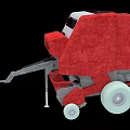 Functional Red Agricultural Utility Vehicle With Loading Arm And White Wheels
