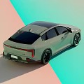 KIA Modern Car Front Design With Yellow Daytime Running Lights And Grille