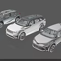 Three Modern SUV Cars In Silver White Gray With Sleek Exterior Design Features