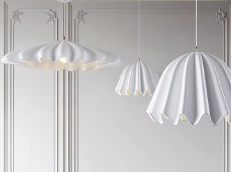 French chandelier cream chandelier 3d model