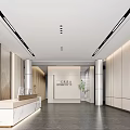 Modern Front Desk Reception Area With White Counter Bright Lighting And Elegant Columns