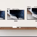 Wall Mounted Televisions with 85 Inch and 100 Inch Screen Sizes on