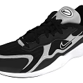 Stylish Black Gray Athletic Shoes With White Sole And Wave Pattern Design