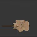 3D Rendering Of Copper Colored Mechanical Device With Platform Motor Long Rod And Components