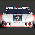 Martini Racing Race Car Model With White Body Blue Red Stripes Number 4 Rear Wing
