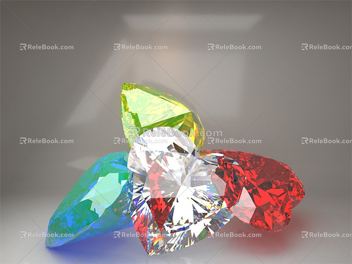 Diamond Love Heart Shape Diamond Jewelry Gem Treasure Mineral 3d model