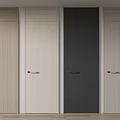 Modern Flush Doors In Light Wood Black White With Sleek Handles Design