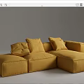 Stylish L Shaped Sectional Sofa with Plush Cushions and Modern Design 3d model