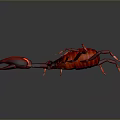 Vibrant Red Aquatic Lobster With Large Claws And Segmented Body Against Black Background