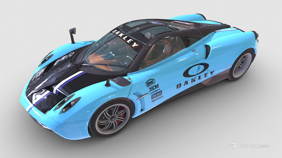Blue DAHLEY Sports Car With Sleek Design And Aerodynamic Body Shape 3d model 