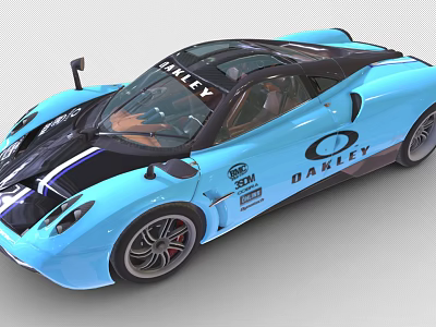 Blue DAHLEY Sports Car With Sleek Design And Aerodynamic Body Shape 3d model
