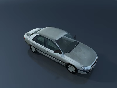 3D Rendered Silver Four Door Sedan With Smooth Roof And Black Wheels 3d model