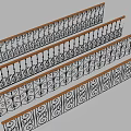 Wrought Iron Railings With Ornate Patterns And Multi Layered Wooden Top Design