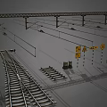 Railway Track Industrial Equipment With Metal Support Structure And Warning Signs