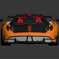 Sleek Orange And Black Supercar With Red Interior And Rear Spoiler Design
