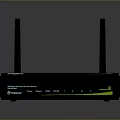Black Wireless Router With Dual Antennas And High Speed Network Device Design 3d model