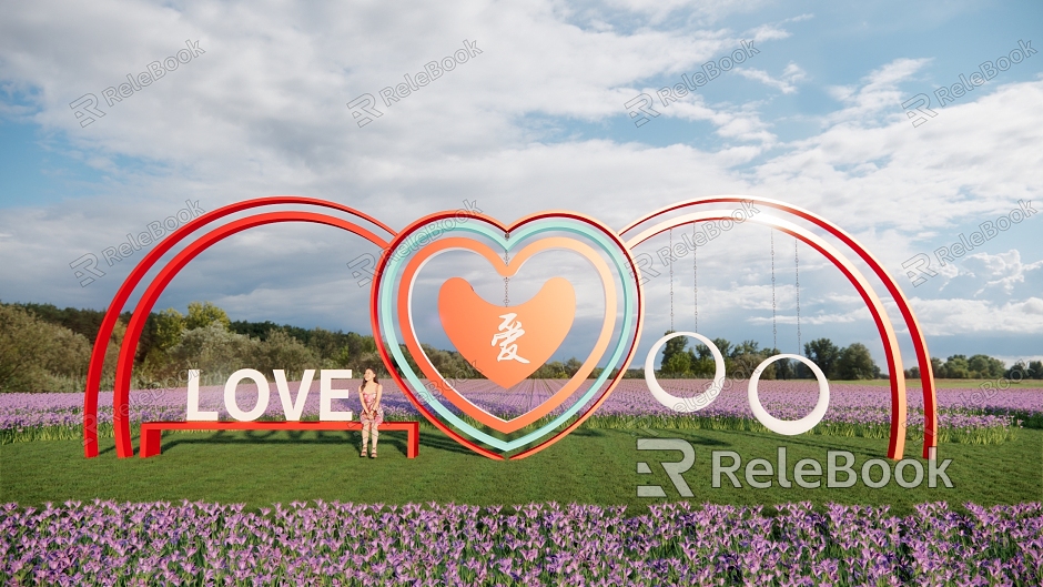 Modern love clock-in landscape love landscape seat love swing landscape seat photo net red clock-in scenic spot model