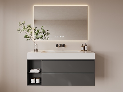 modern sink bathroom cabinet 3d model