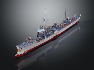 modern warship 3d model