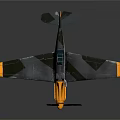 Aerospace Themed Model Aircraft With Gray Body Yellow Propeller And Wings Design