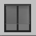 Modern Window Blinds On Double Window With Sky And Clouds View 3d model