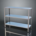 Silver Metal Three Tier Shelving Unit With Modern Minimalist Design For Storage