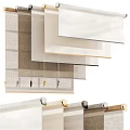 Modern Roller Curtains With Linen And Translucent Fabric In Beige Light Brown For Home Interior