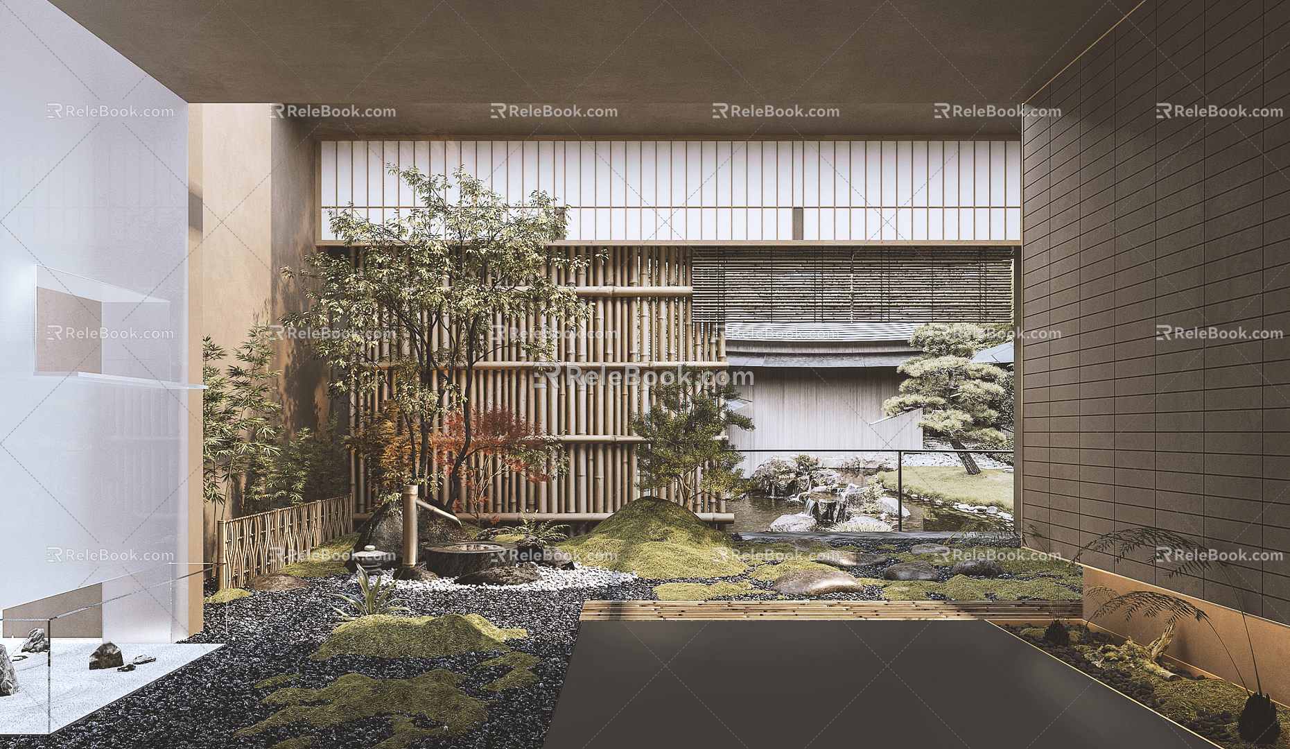 Japanese Garden Courtyard View model