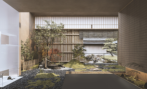 Japanese Garden Courtyard View 3d model