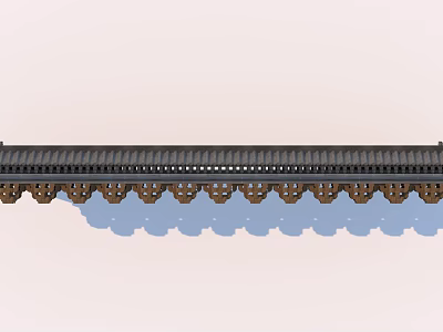 Building Exterior Wall With Black Top Brown Arched Decoration And Blue Shadow Reflection 3d model