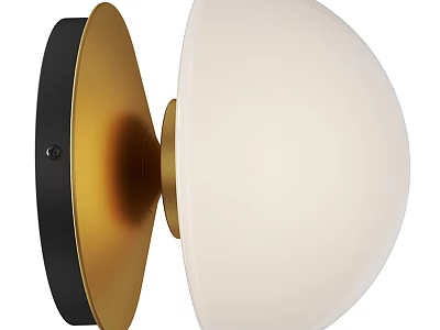 Modern Home Interior Wall Lamp With White Shade And Black Gold Metal Design 3d model