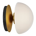 Modern Home Interior Wall Lamp With White Shade And Black Gold Metal Design