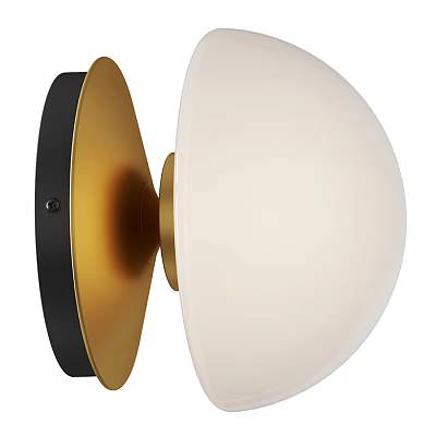 Modern Home Interior Wall Lamp With White Shade And Black Gold Metal Design 3d model
