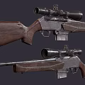 Classic Rifles with Wooden Stock and Scope Vintage Design Elements