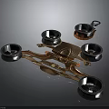 Advanced Drone Frame With Four Blue Motors And Precision Metallic Components