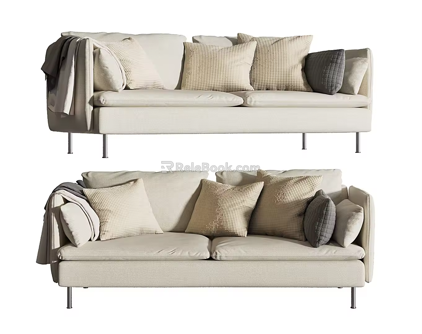 Modern double sofa sofa 3d model