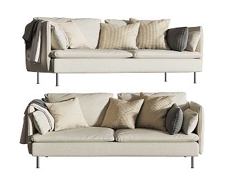 Modern double sofa 3d model