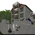 Modern Two Story Detached Villa With Swimming Pool Lush Greenery And Lawn