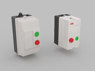 Industrial Equipment ABB Control Switches Featuring Green And Red Buttons 3d model